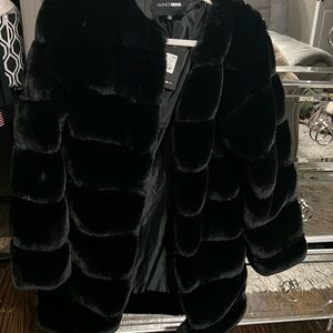 Black Faux Fur Coat